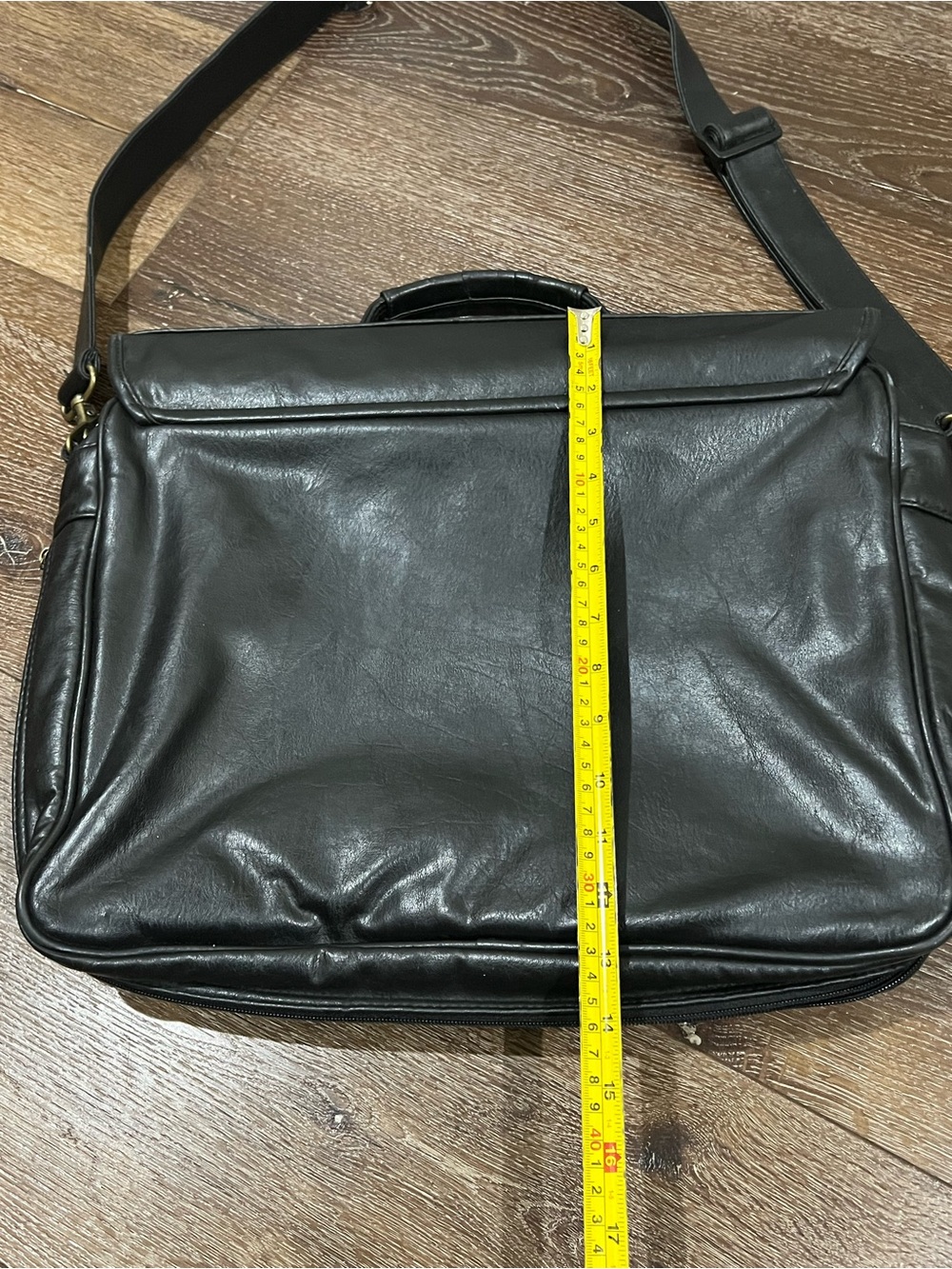 Vintage USGA 1894 Black Leather Men's Messenger travel Bag with Emblem - Picture 6 of 12